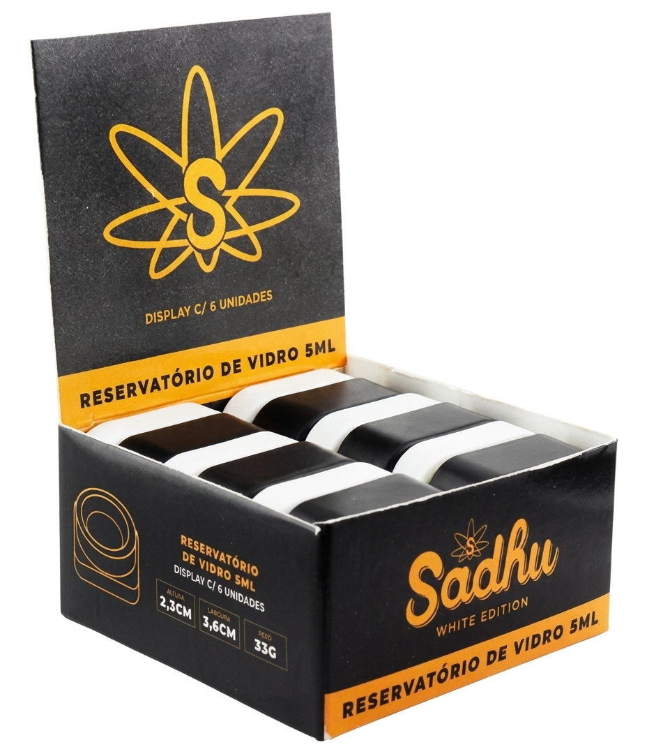 CAIXA DE SLICK DE VIDRO SADHU 5 ML C/6