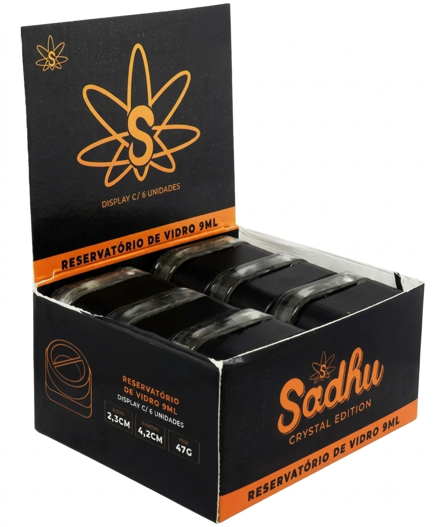 CAIXA DE SLICK DE VIDRO SADHU 9ML - 2 DIV. C/6