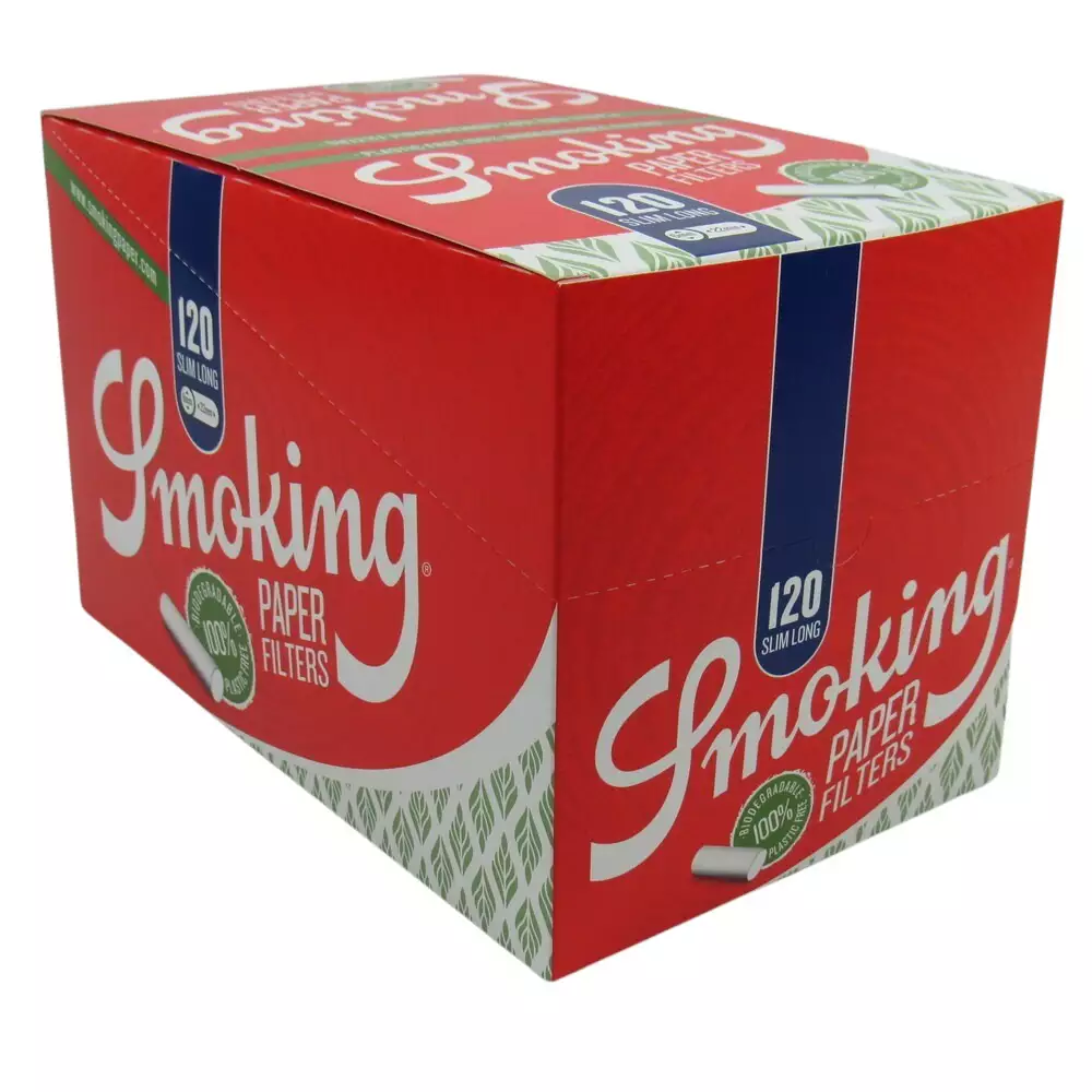 CAIXA DE FILTRO DE PAPEL SMOKING SLIM LONGO C/ 30