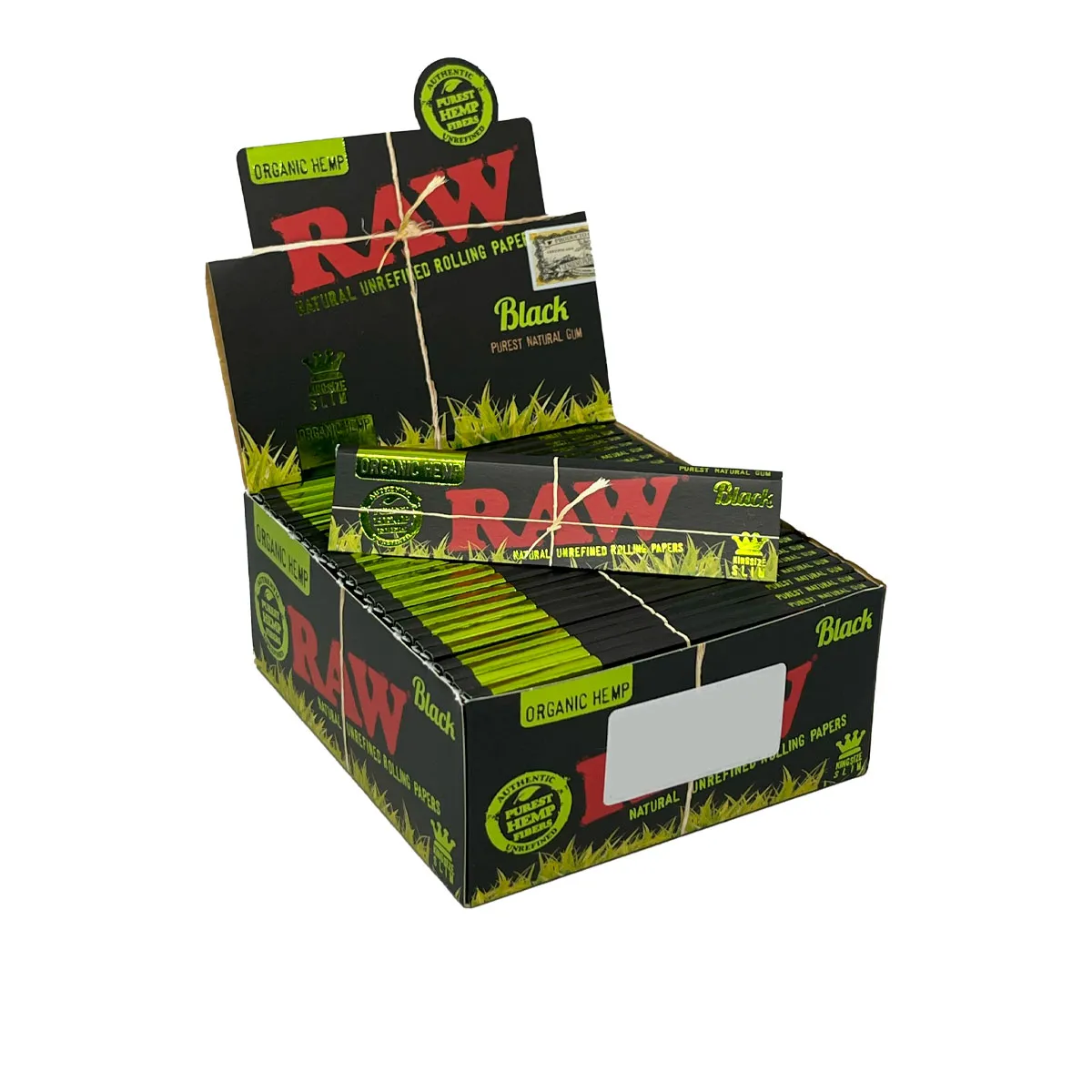 CAIXA DE SEDA RAW BLACK ORGANICA C/ 50