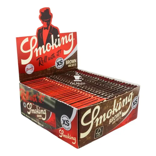 CAIXA DE SEDA SMOKING BROWN XS C/ 50