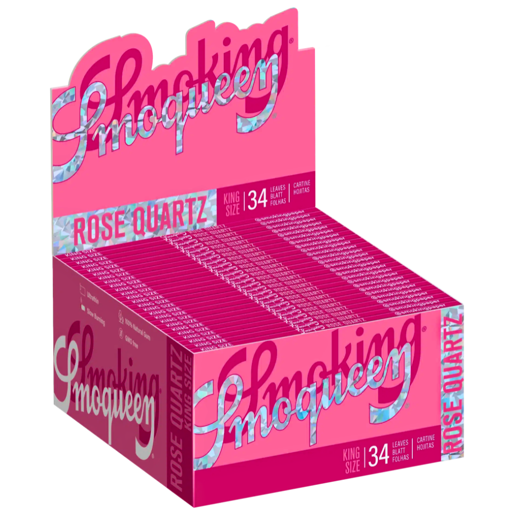 CAIXA DE SEDA SMOKING EDIÇÃO ROSE QUARTZ C/ 50