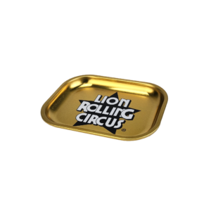 BANDEJA DE METAL LION ROLLING CIRCUS PRATA E OURO